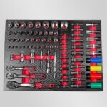 Brumann werkplaatswagen – 8 laden, 6 gevuld + zijkast + 2 momentsleutels – Image 8