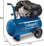 Scheppach HC53DC – Luchtcompressor 50L, 3 PK, 10 Bar, Dubbele Cilinder – Image 9